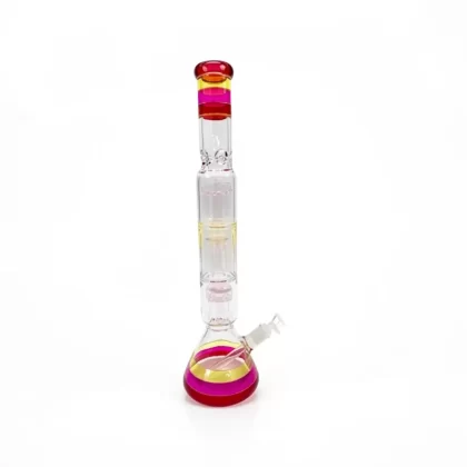 Bong de Vidrio Beaker 21″ Arcoíris Rayado con Atrapahielo