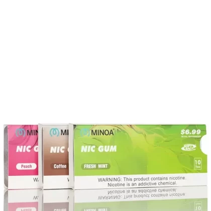 Minoa Soft Salt Nic Gum – Pack of 10 - Blueberry 2mg, Chocolate 6mg