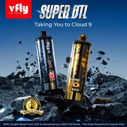 VFLY Super DTL Hookah 40K Disposable E-Hookah KIT - 40000 Puffs - Mango Cheesecake