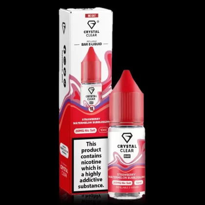 Strawberry Watermelon Bubblegum By Crystal Clear Salt 10ml 20mg (out of date)