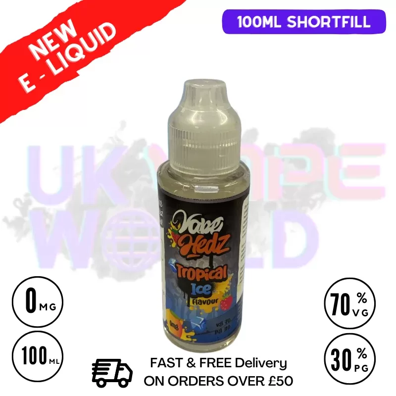 Tropical ICE Vape Hedz 100ml Shortfill Eliquid