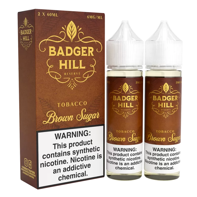 BADGER HILL RESERVE – Brown Sugar – 120ML E-Liquid (Twin 60ML Pack)