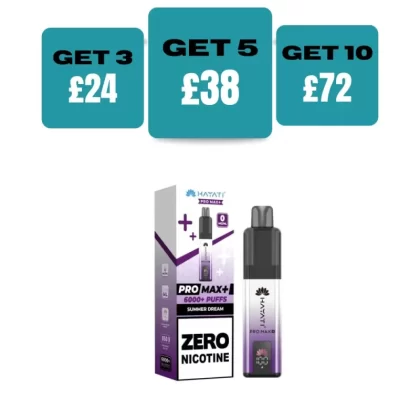 Hayati Pro Max + 6000 Prefilled Pod Vape Kit Zero Nicotine - £8.99 or 3 for £24 - Blue Razz GB