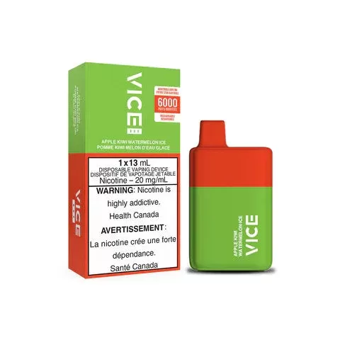 Vice Box Rechargeable Disposable Vape – 6000 Puffs – Apple Kiwi Watermelon Ice