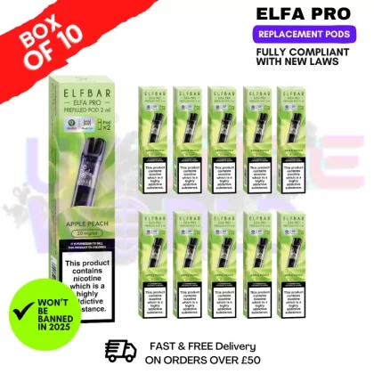Apple Peach Elf Bar Elfa Pro Prefilled Pod Box Of 10