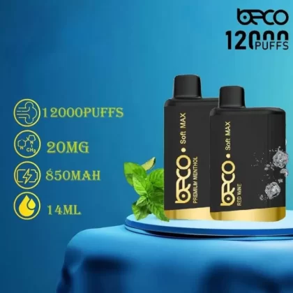 Beco Soft Max 12000 Puffs Disposable Vape – Best Vape Kits UAE - Blueberry Ice, Blueberry Raspberry; FullBox, One-piece