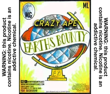 Earths Bounty – Crazy Ape 50/50 - N. level#0mg>3mg>6mg>12mg>18mg>24mg~Size#60ml>120ml (FC2DB1)