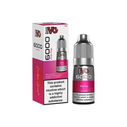 IVG 6000 Pink Pop E Liquid 10ml - Nicotine Strength#20mg>10mg