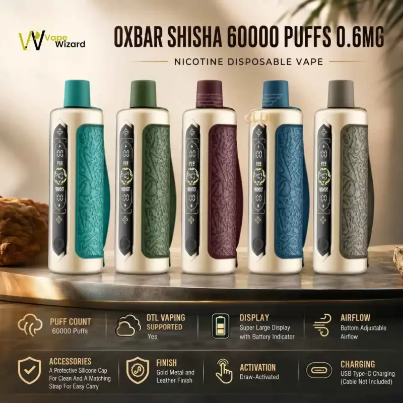 Oxbar shisha 60k 0.6mg nicotine - Vapewizarddxb