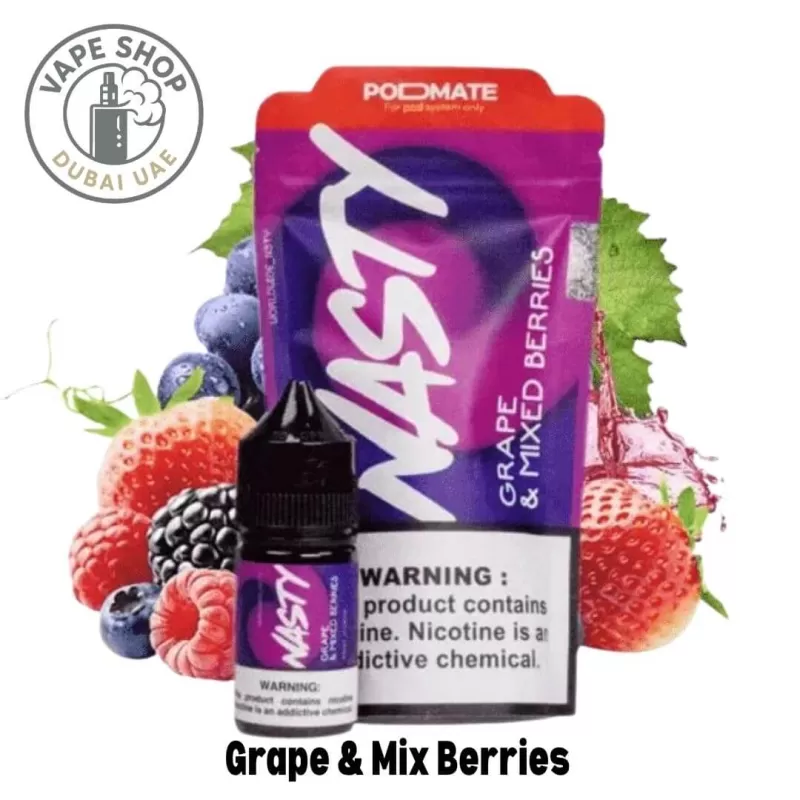Nasty Salt Nicotine In Dubai UAE - Grape & Mix Berries, Hippie Trail; Vape Product, Vape Product (7F936F) - Image 2