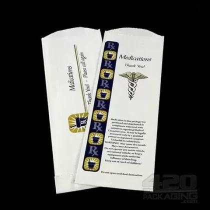 Medication Rx Paper Exit Bags | Small – White – 1000 Count