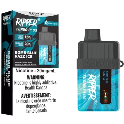 RIPPER TURBO PLUS Disposable Vape – Bomb Blue Razz Ice