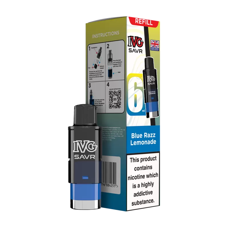 Blue Razz Lemonade IVG SAVR Refill Pack - 20mg - Vape Product (A47AD7)