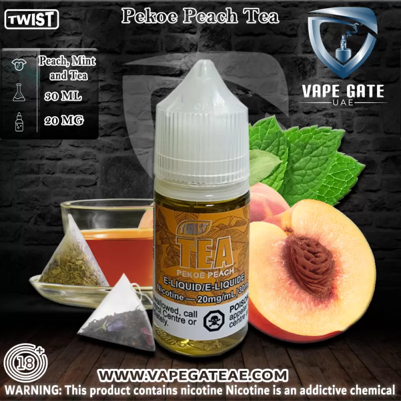 Pekoe Peach 30ml Salt by Twist Tea PGVG - 50 mg / 30 ml