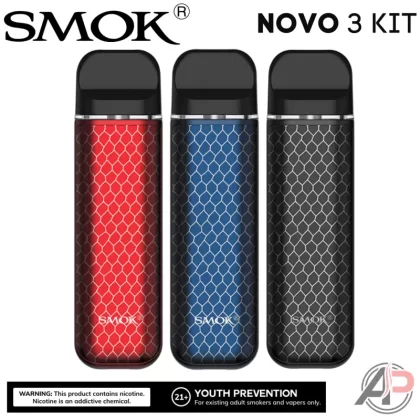 Smok Novo 3 25w Pod System Starter Kit Device - 7-color carbon fiber, Black Carbon Fiber
