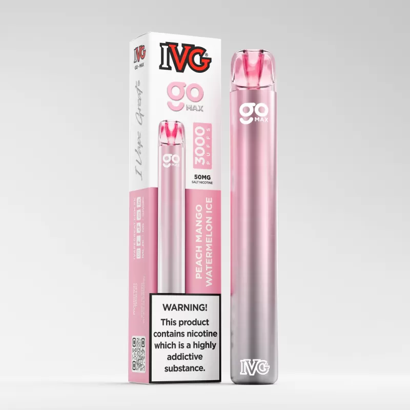 IVG Go Max 3000 Puffs Disposable Vape – Peach Mango Watermelon Ice (50mg)
