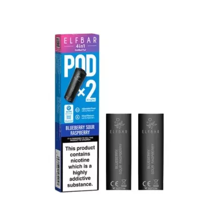 ElfBar 4 in 1 Pre Filled Pods – Blue Sour Raspbery