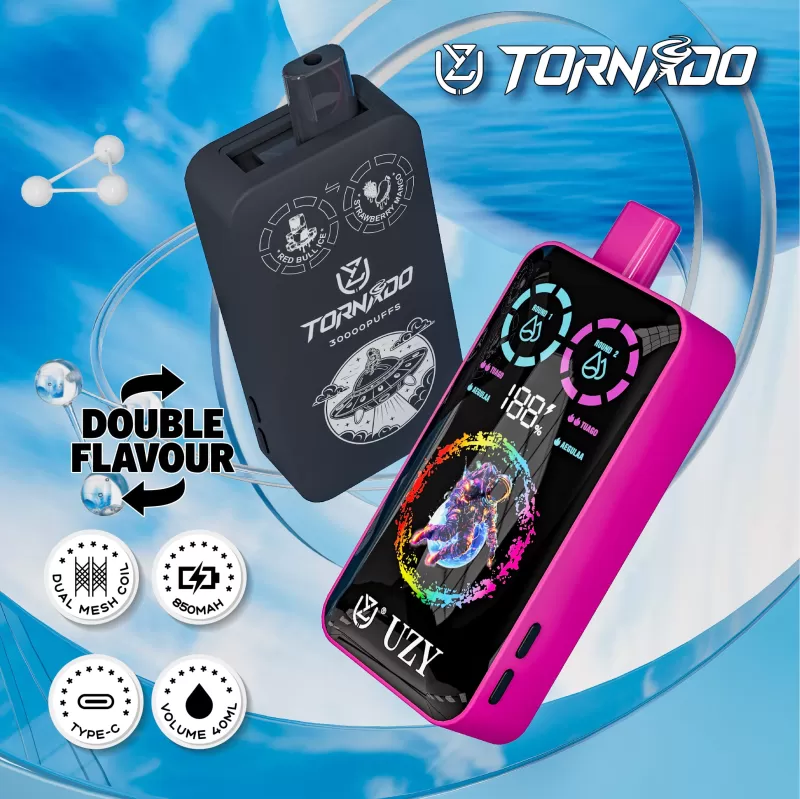 UZY TORNADO 30000 – 30K Puffs Adjustable Airflow Control Double Flavors Disposable Vape - Flamevape