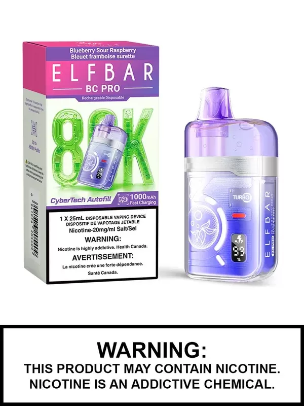 Blueberry Sour Raspberry Elf Bar BC Pro Disposable Vape