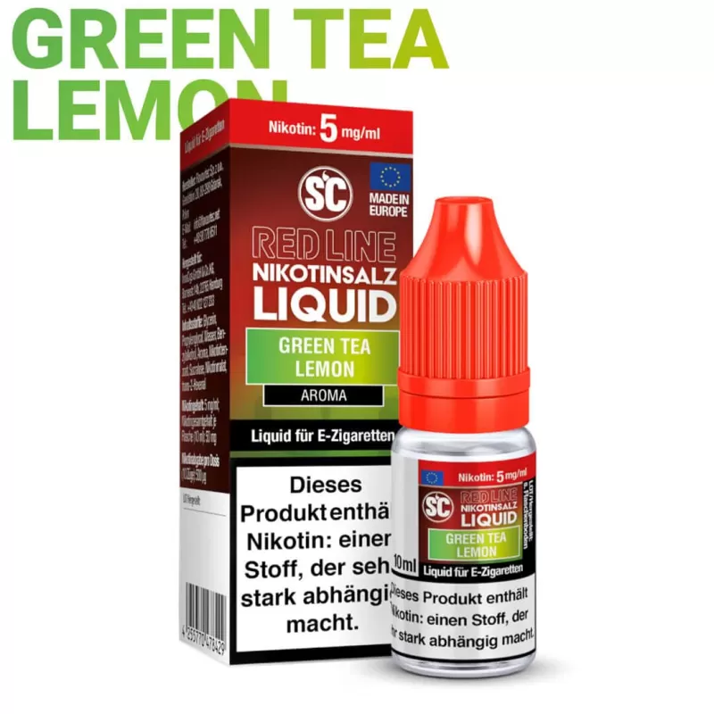 SC Red Line Nikotinsalz Liquid – Green Tea Lemon - Vapebazar