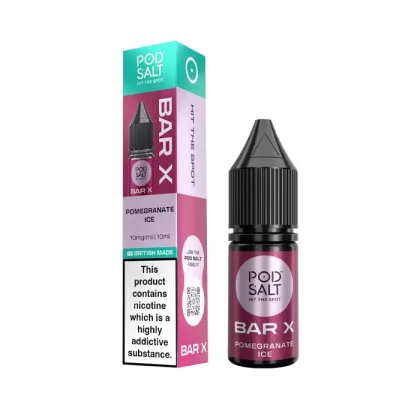 Pomegranate Ice Nic Salt E-Liquid by Pod Salt Bar X - 5 mg - Low Strength