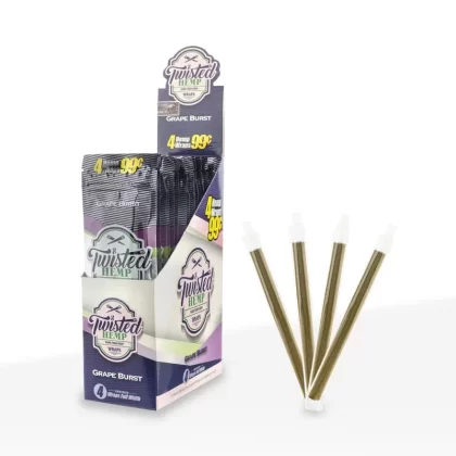 Twisted Hemp™ | Blunt Wraps | 100mm – Grape Burst – 15 Count