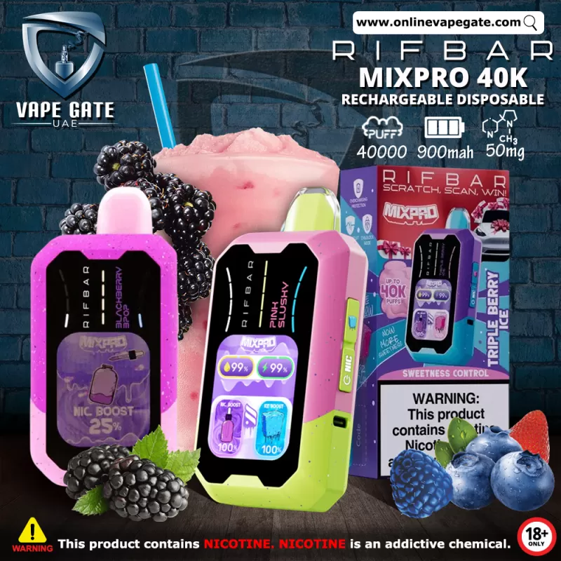 Rifbar Mixpro 40K Rechargeable Disposable Vape (40,000 Puffs)
