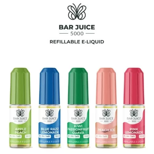 5 Bar Juice 5000 Nic Salts e Liquid 10ml – All Flavours – TPD - Vapestorm Co