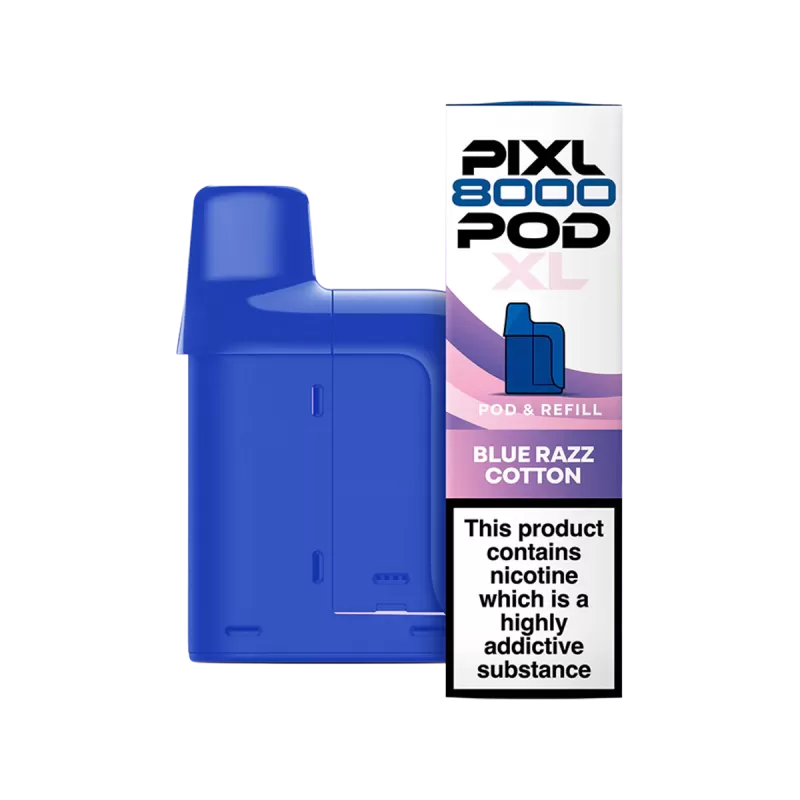 Blue Razz Cotton Pixl 8000 Refill Pack - 20mg - Vape Product (023865)