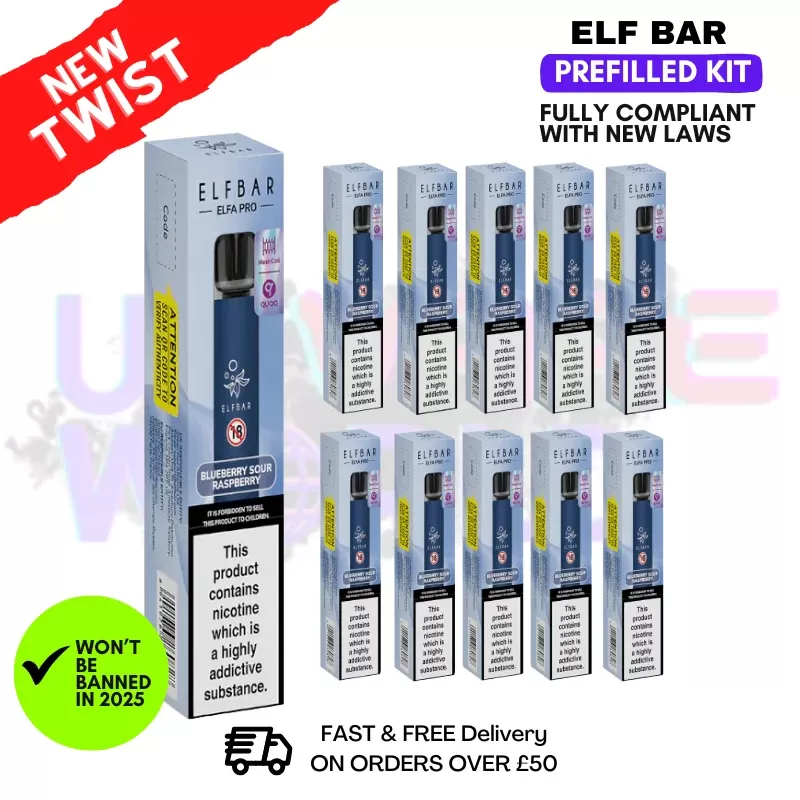 Blue Sour Raspberry Elf Bar Elfa Pro Kit Box of 10