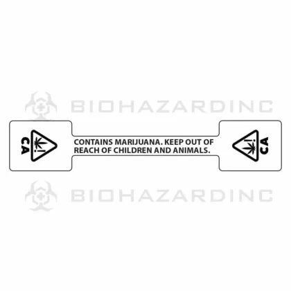 California | CA State Tamper Evident Labels | 0.5in X 7.75in – 1000 Count