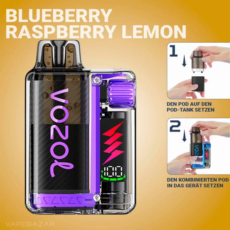 Vozol Vista Plug – Blueberry Raspberry Lemon Starter Kit - Pod Kit; La Fume; 850 mAh - Image 2