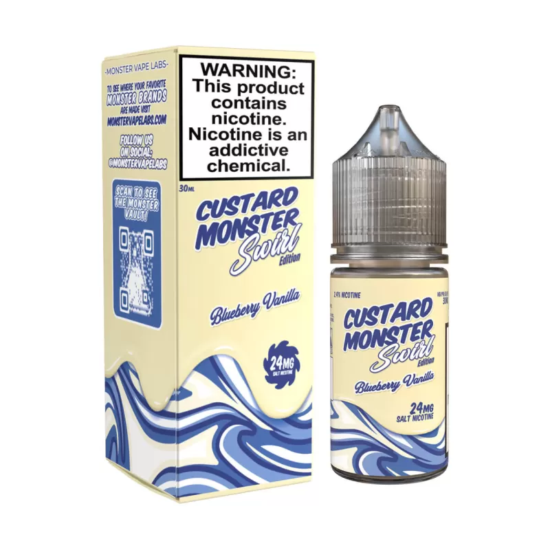 Custard Monster Swirl Edition - Blueberry Vanilla - Nicotine Salt 30ML E-Liquid - 24MG