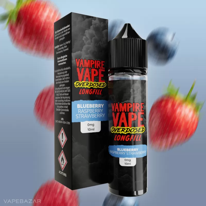 Vampire Vape Overdosed Longfill – Blueberry Raspberry Strawberry 10ml - Blaubeere / Himbeere / Erdbeere