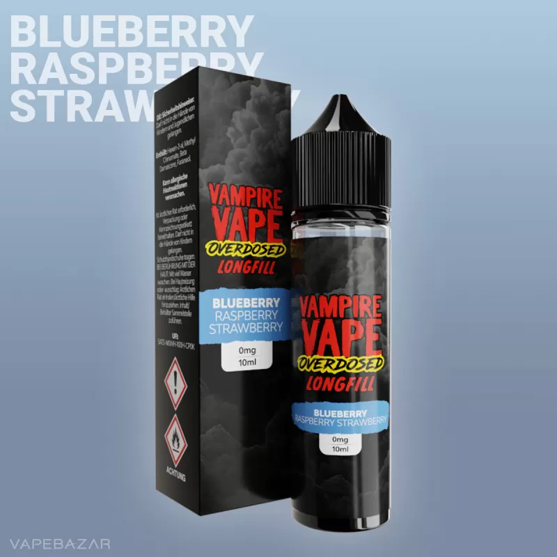 Vampire Vape Overdosed Longfill – Blueberry Raspberry Strawberry 10ml - Blaubeere / Himbeere / Erdbeere - Image 2