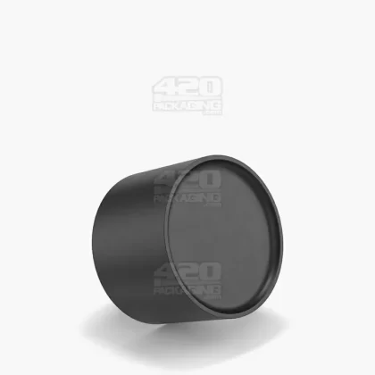 POLLEN GEAR | HiLine Child Resistant Smooth Push Down & Turn Plastic Scooped Caps w/ Foil Liner | 52mm – Matte Black – 72 Count