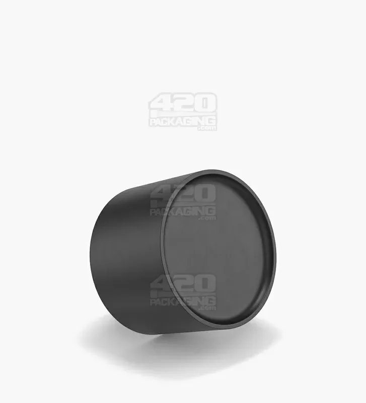 POLLEN GEAR | HiLine Child Resistant Smooth Push Down & Turn Plastic Scooped Caps w/ Foil Liner | 52mm – Matte Black – 72 Count