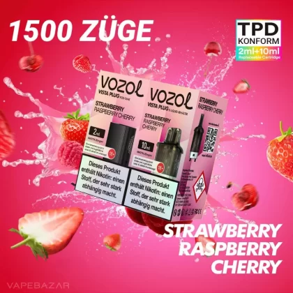 Vozol Vista Plug – Strawberry Raspberry Cherry Prefilled Pod - Vapebazar