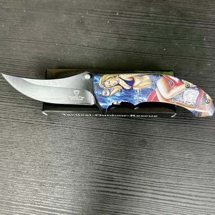 Snake Eye Tactical Spring Assist knife- Motorcycle Lady