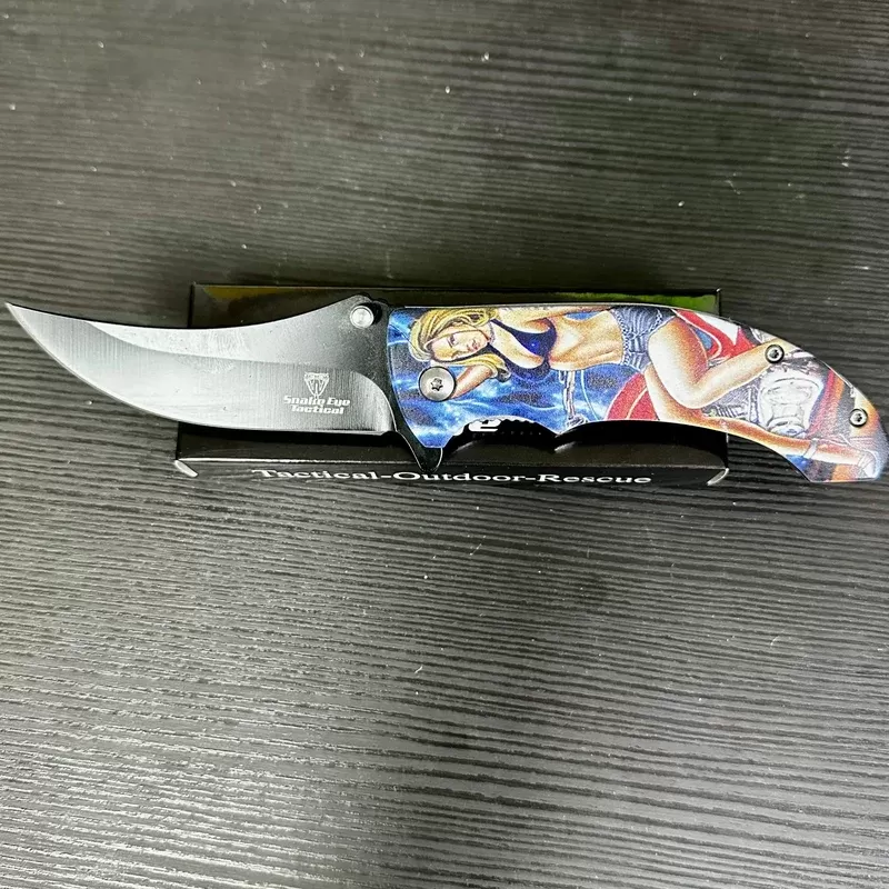 Snake Eye Tactical Spring Assist knife- Motorcycle Lady