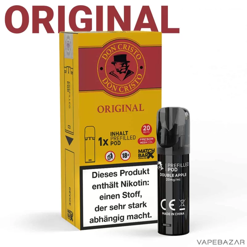 Don Cristo Prefilled Pod – Original - Don Cristo / 20mg/ml / 2ml / ca. 600 / Propylenglykol / Nikotin / Glycerin / Aromen / Ja - Image 2