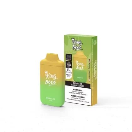 King Disposable Vape – Nicotine Free – 10 ML – 5000 Puffs – Banana Ice - Select Option#Outside Ontario>Ontario