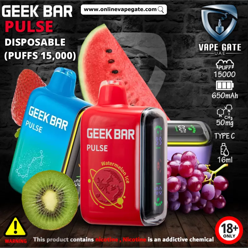 GEEK BAR PULSE DISPOSABLE VAPES (15,000 PUFFS) - 50 mg / Grape Raspberry Ice