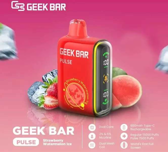 GEEK BAR PULSE DISPOSABLE VAPES (15,000 PUFFS) - 50 mg / Grape Raspberry Ice - Image 3