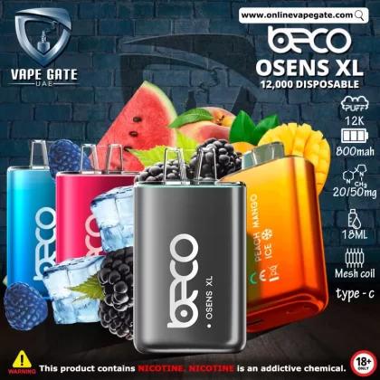 Beco Osens XL Disposable Vape (12,000 Puffs) - 20 mg / Blueberry Raspberry