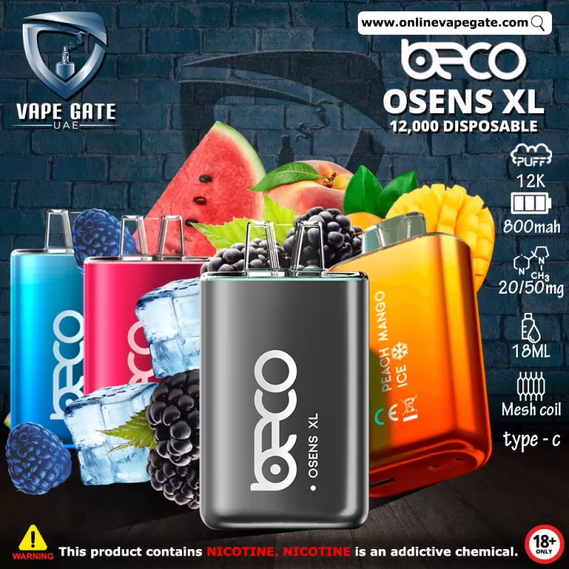 Beco Osens XL Disposable Vape (12,000 Puffs) - 20 mg / Blueberry Raspberry