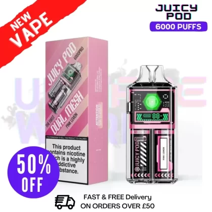 Juicy Pod 6000 Pro Pink Lemon Disposable Bar – £6.99