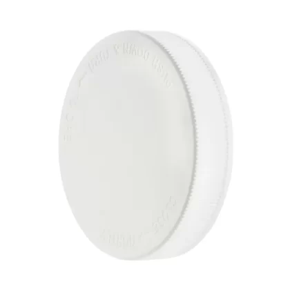 Child Resistant Plastic Caps | Debossed Text Ribbed Matte w/ Foam Liner | 89mm – White