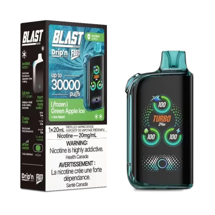 Drip’n Fasta Blast By Envi Green Apple Ice 30K Disposable Vape - Vape Product, 20MG (ONT-TAX)