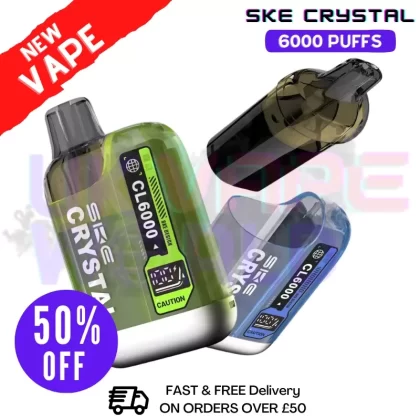 SKE Crystal 6K Puff Bar CL6000 Replaceable Kit – ONLY £9.99
